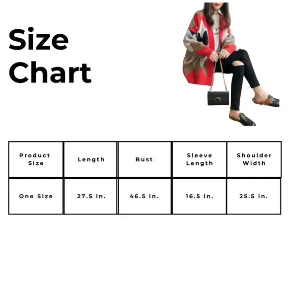 Geometric Pattern Button-Up Cardigan - Picture 10 of 10